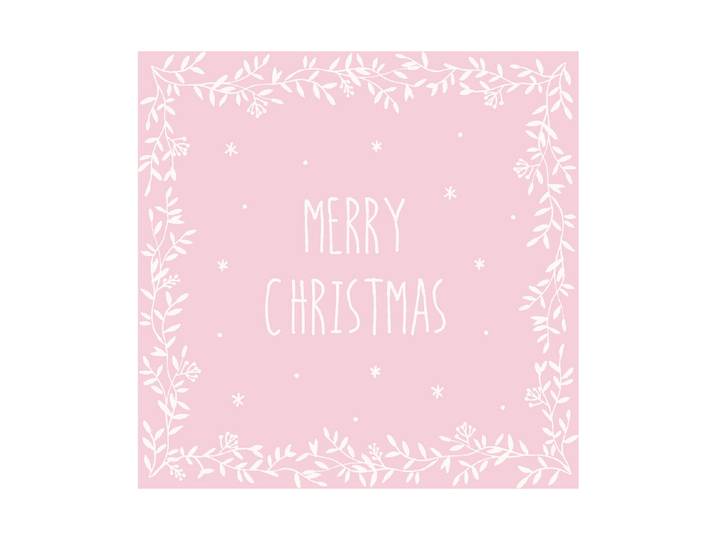 Serviette rosa Merry Christmas