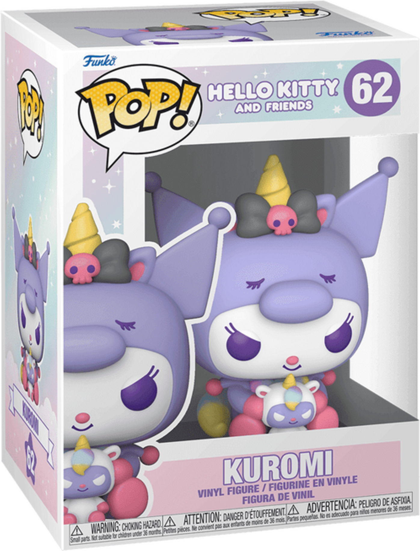 Funko Pop! Sanrio Hello Kitty Kuromi Unicorn Vinyl Figure #62, Purple, 10.2 cm Collectible