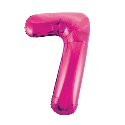 Folienballon Zahl 7 pink