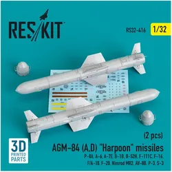 ResKit AGM-84 (A,D) Harpoon missiles (2 pcs) (P-8A, A-6, A-7E, B-1B, B-52H, F-111C, F-16, F/A-18, F-20, Nim