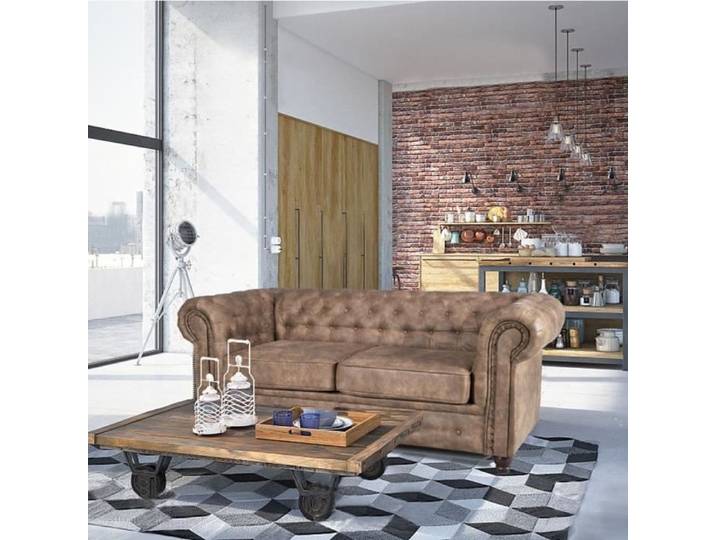 Canapé CHESTERFIELD 2 places / Marron vieilli