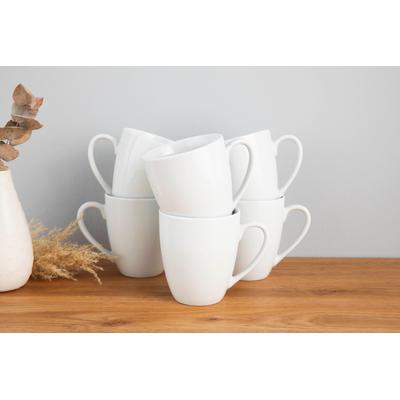 Becher OTTO HOME "Alff", weiß, H:10,5cm, Porzellan, Trinkgefäße, Becher, Kaffeebecher, Geschirr-Set, harmonische, trendige Coupeform, 6-teilig