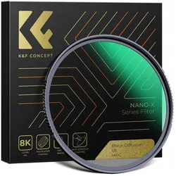 K&F Concept Filtr Dyfuzyjny Hd Black Diffusion 1/8 K&f 67mm 67 Mm / Kf01.1490 (67 mm), Objektivfilter, Schwarz