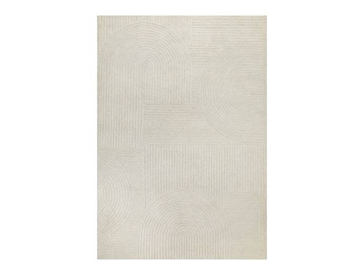 Tapis écru design tufté main à relief 80x300