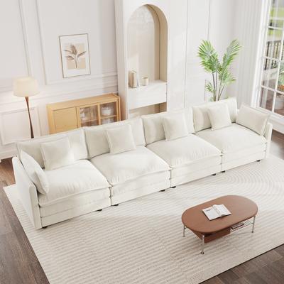 ZWYO HOSIMU Cloud Chenille Upholstered Modular Sectional Sofa with DIY Combination Design