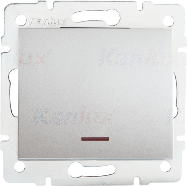 Kanlux 25197 LED-schakelaar, enkelpolig, zilverkleurig