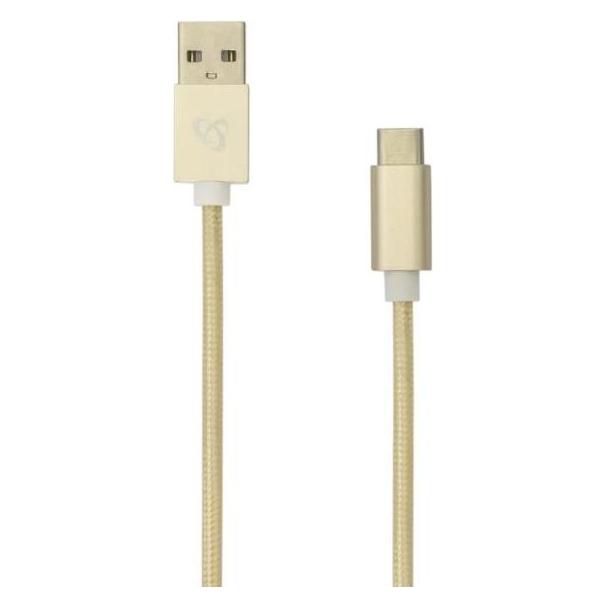Sbox USB->Type-C M/M 1.5m CTYPE-1.5G golden kiwi gold (1.50 m, USB 2.0) (USB-TYPEC-15G)