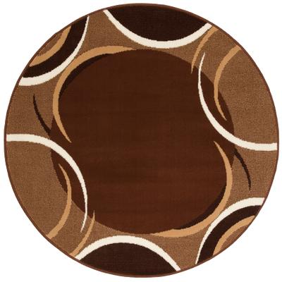 Teppich OTTO HOME "Noah" Gr. 9, braun, H:7mm Ø:140cm, Kunstfaser, Teppiche, Teppich, mit Bordüre, Kurzflor, verspieltes Design, pflegeleicht, elegant
