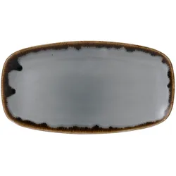 Flaches Tablett „Harvest Grey“, 35,5 x 18,9 cm, rechteckig, Dudson Keramik, handbemalt, 6er-Pack