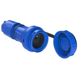 PCE 20241-bc Schutzkontaktkupplung fb mit Shutter und Deckelband IP66/68 (blau) 20241bc