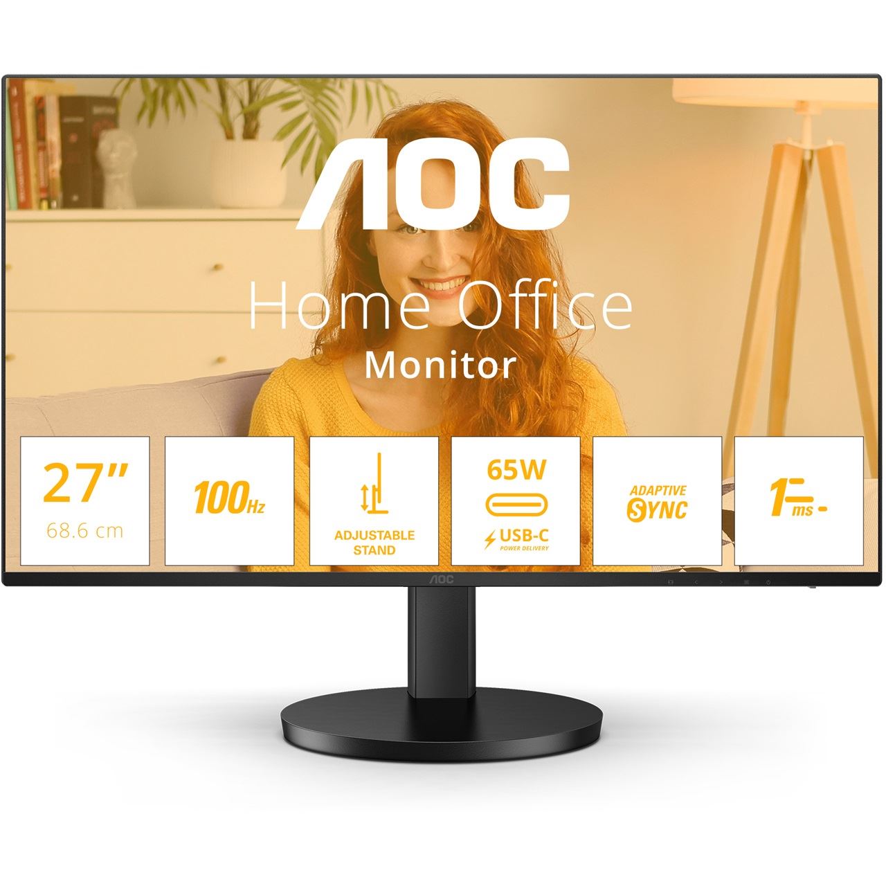 27" (68,58cm) AOC Q27B3CF2 schwarz 2560x1440 1xHDMI