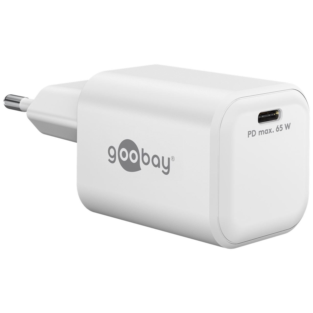 Goobay USB-C PD GaN Schnelladegerät Nano 65 W (weiß)