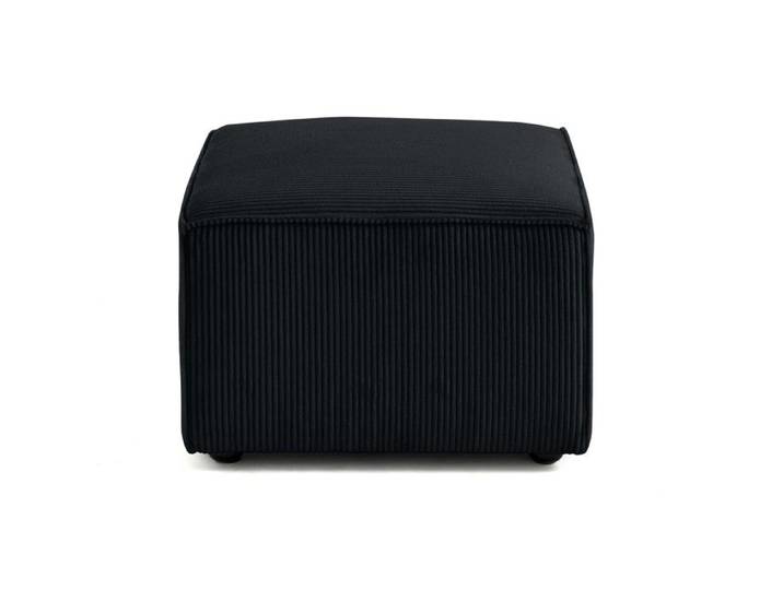 Arty - pouf d'appoint - en velours côtelé - Noir