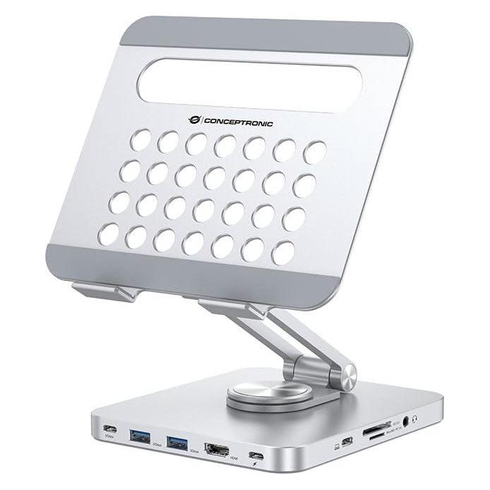 Conceptronic Tablet Halterung inkl 8-in-1 Docking Station si (DONN26G)