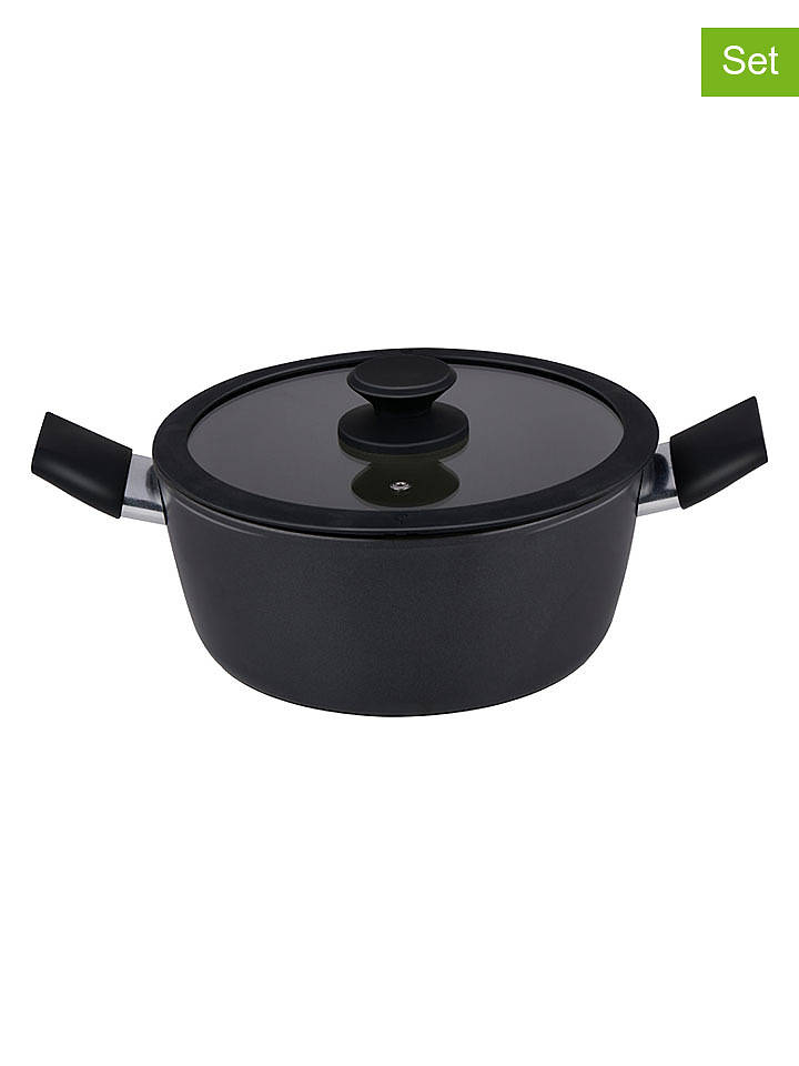 Alpina 2tlg. Kochtopf-Set in Schwarz - Ø 24 cm - onesize