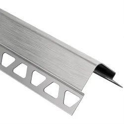 Schlüter Systems ECK-E Eckprofil Winkel 90 grad Edelstahl V2A edelstahl Höhe: 6 mm Breite: 37 mm Länge: 1,5 m