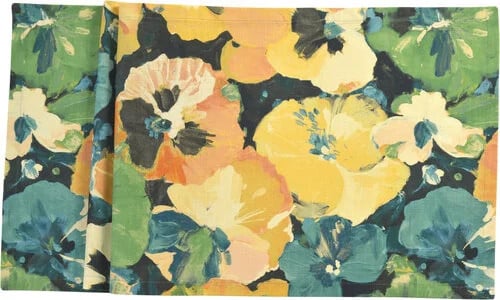 Sander tafelloper Florence 50x140 cm - Saffron/Blauw
