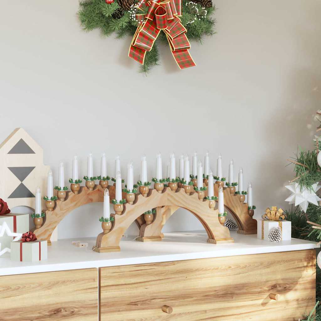 vidaXL Arche de Bougies de Noël avec 10 Bougies LED 3 pc LED