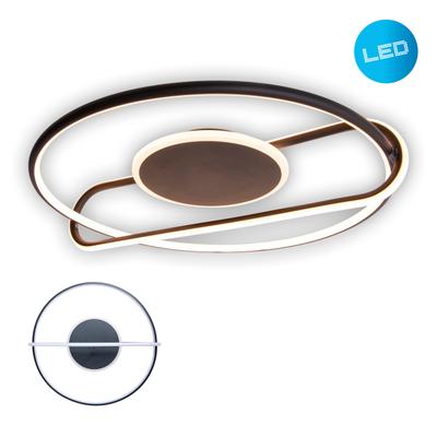 NÄVE LED Deckenleuchte "Brendan", schwarz, 1, Ø 54cm H: 13cm, 1 Stk., Leuchten, geometrische Kombination aus Elipse und Kreis, D: 54cm, warmweiße LED, LED Deckenleuchte