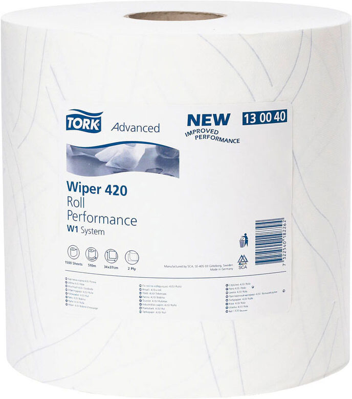 Tork Advanced 420 Performance papírové utěrky, role, bílá, šířka 235 mm
