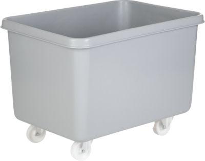 Rechteckbehälter, Kunststoff, fahrbar, 340 l, grau