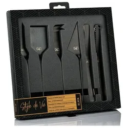 Style 6tlg. Käse- und Buttermesserset schwarz, Küchenmesser, Schwarz