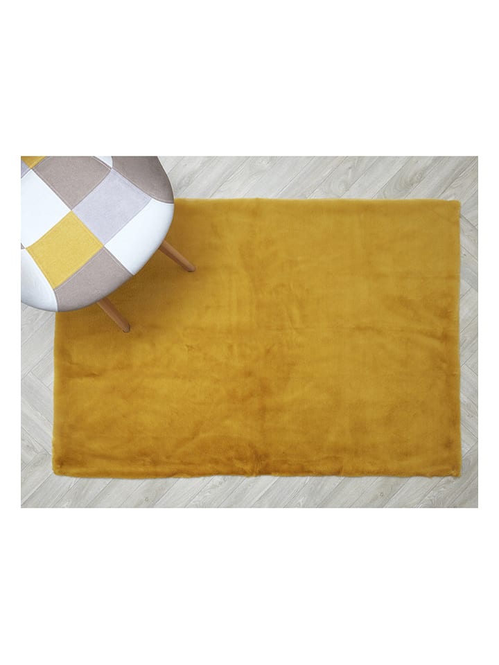 THE HOME DECO FACTORY Kurzflor-Teppich in Gelb - (L)170 x (B)120 cm - onesize
