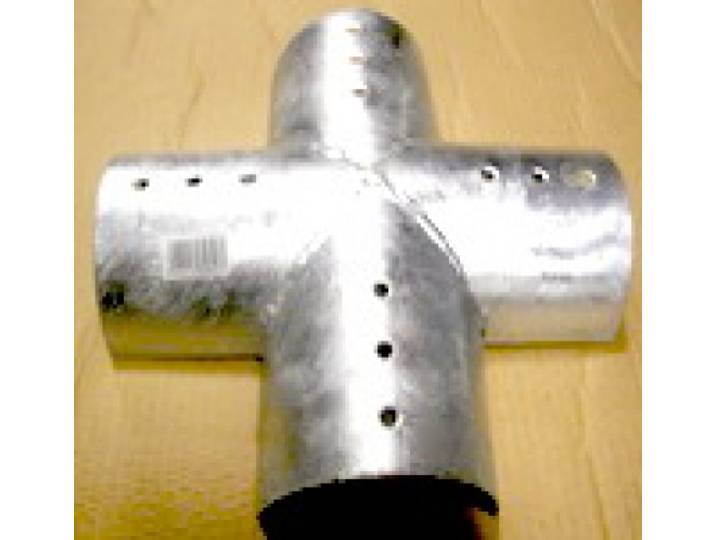Verbinder rondhout palisadebeslag 4-weg ø12cm