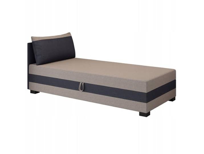 TAPCZANY24 - Boxspringbett Ilia 110x200 cm mit Schaumstoff Matratze Bett mit Matratze, Polsterbett mit Bettkasten, Gepolstertes Einzel Bett, Schlafsofa - Beige Graphit
