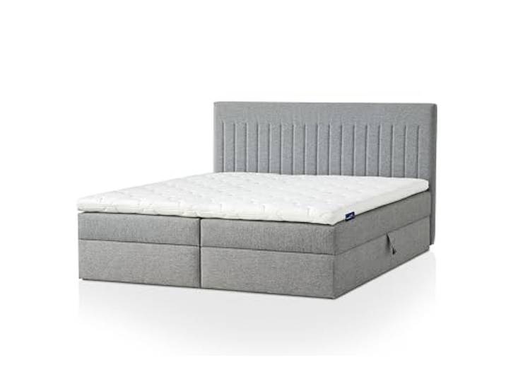 Traumnacht Nizza Boxbett mit Stauraum H3 140x200 cm 7-Zonen Tonnentaschenfederkern Komfortschaumtopper leichter Aufbau Grau