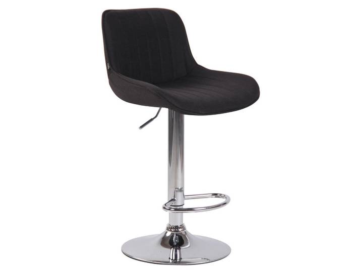 CLP Barhocker Stoff Schwarz, Metall, 50x86x50 cm, Esszimmer, Barmöbel, Barhocker