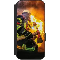 Nivocase Klapphülle für Google Pixel 9 Handyhülle aus Kunst Leder NIVOflip schwarz Feuer Feuerwehr (Google Pixel 9), Smartphone Hülle, Schwarz