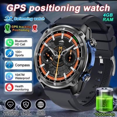 Inspire Daily Merch Rugged GPS Smartwatch With Offline Maps, Storage & Waterproof Sports Tracking black