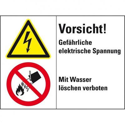 Schild I Kombischild Vorsicht!Gefährliche Elektronisch .., Kunststoff, 200x150mm, ISO 3864-2