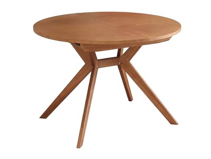RAGABA Ausziehbarer Esstisch 120cm Biju, Runder esstisch 6 Personen, Natürliches Eschenholz und MDF-Platte mit natürlichem Eschenfurnier beschichtet, Eiche