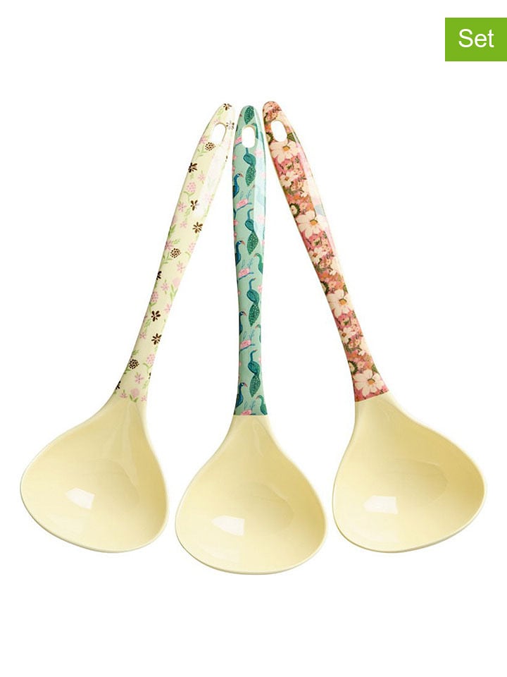 Rice 3er-Set: Schöpflöffel "All You Need is Love" in Bunt - (H)27 cm - onesize