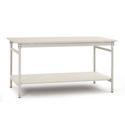 Manuflex BB5227.7035 Beistelltisch BASIS stationär 1500x800x780 mm,Platte Kunststoff mit Zwischenboden RAL7035 lichtgrau Lichtgrau