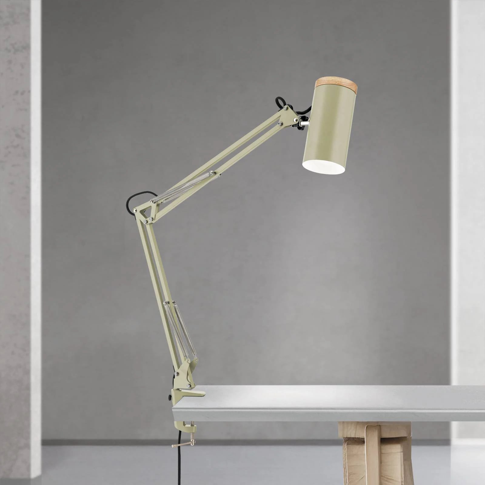 Orion Klemlamp, groen, Modern, Metaal, E27