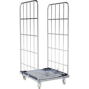 HMH Rollbehälter Nutzhöhe 1470mm, verzinkt, Stahlbodenplatte 710 x 800mm, 2-seitig