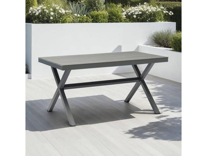 IDIMEX Gartentisch Windy, WPC Holzoptik, grau, wetterfest und strapazierfähig. Ideal für Garten, Terrasse und Balkon, inklusive Terrassenmöbel und Balkonmöbel.