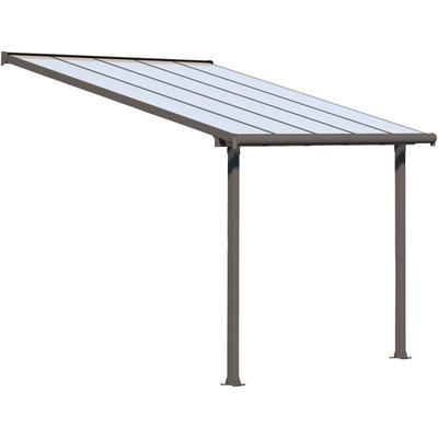 Terrassendach PALRAM - CANOPIA "Olympia 3x3", grau, B:307cm T:295cm, Aluminium, Polycarbonat (PC), Terrassenüberdachungen, BxT: 307x295 cm