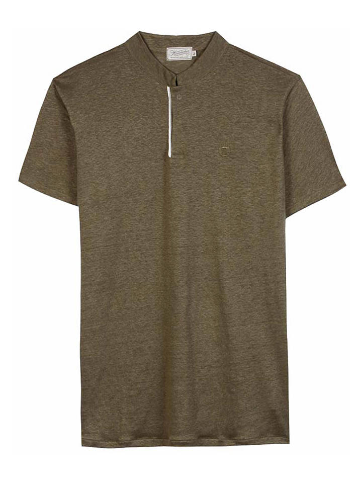 Herrlicher Leinen-Shirt "Scoop" in Khaki - S