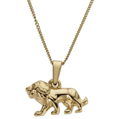 Kettenanhänger FIRETTI "Schmuck Geschenk Gold 333 Halsschmuck Anhänger für Halskette Löwe" Gr. S, gold (gelbgoldfarben), Schmuckanhänger, Damen, S, Gelbgold 333, 0,4 g, Kettenanhänger
