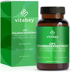 Vitabay OPC Traubenkernextrakt 1000 mg hochdosiert 120 St