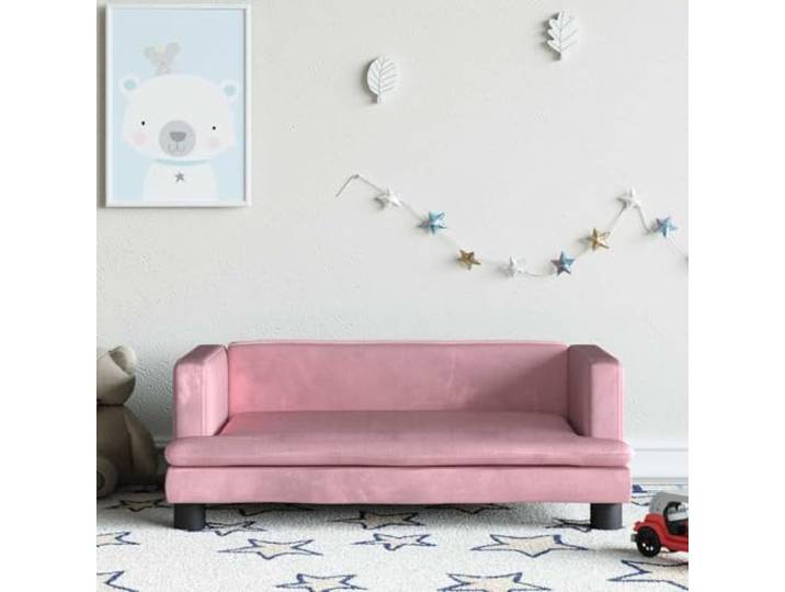 KQWQERT Kindersofa Samt - Minisofa Kinder-Sessel Rosa 80x45x30 cm Massives Kiefernholz-Gestell, Weiche Schaumstoff-Polsterung, Ohne scharfe Kanten