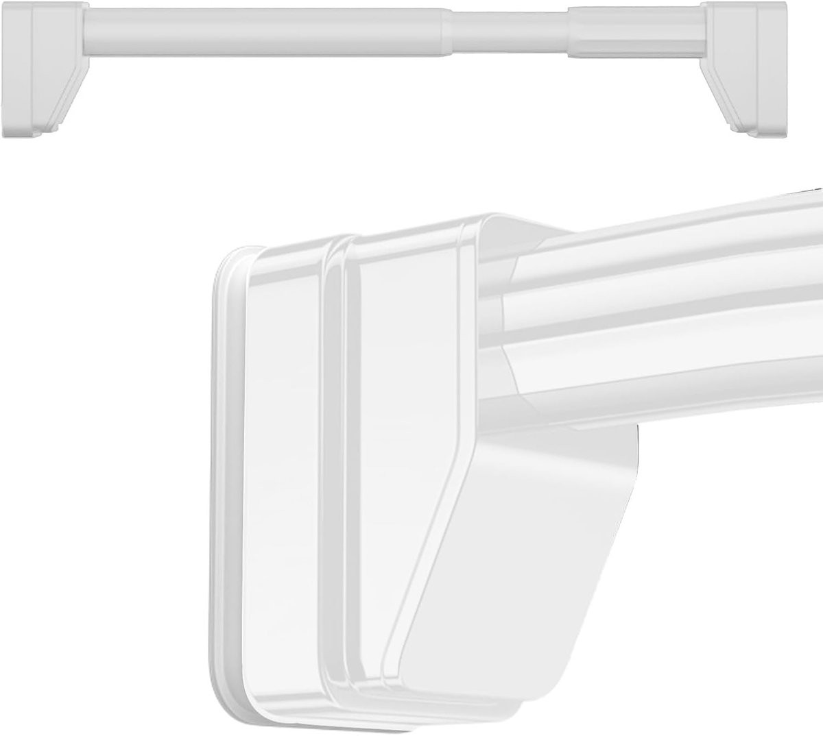 Wit Telescoop Gordijnroede van Roestvrij Staal, 40-500 cm