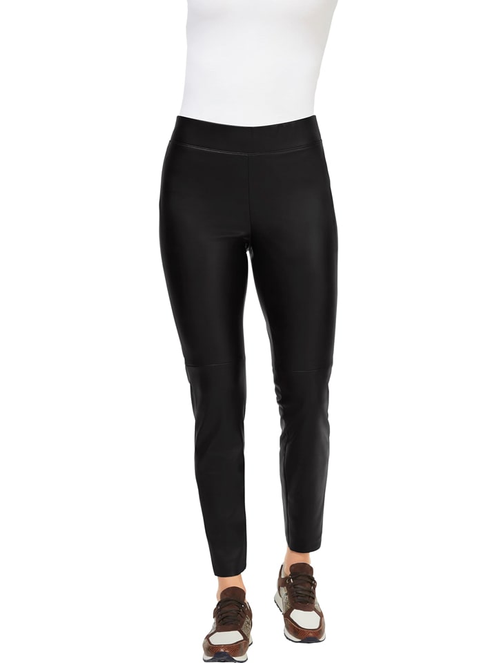 Heine Kunstlederhose in Schwarz - 38