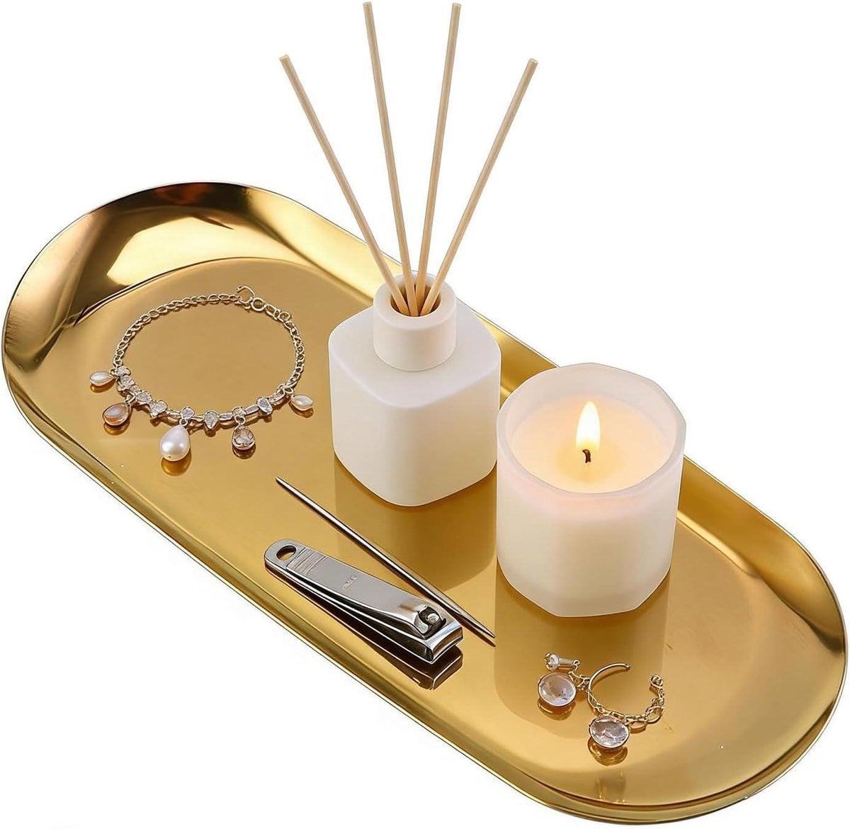 Decoratieve Schaal Sieraden Plateau Goud B/D: 236 x 99 cm