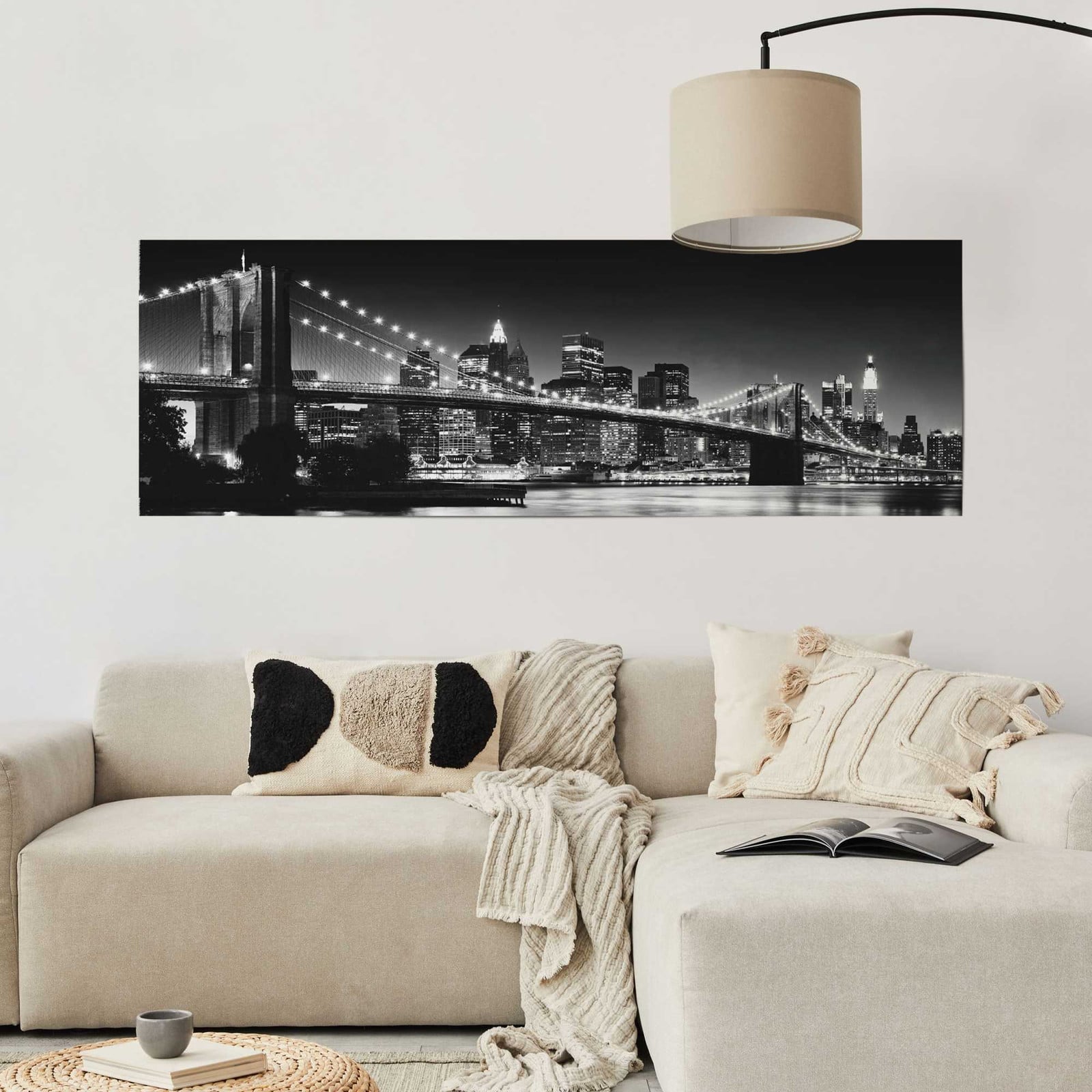 home24 Poster New York Architectuur Zwart Papier B: 53 cm, H: 158 cm