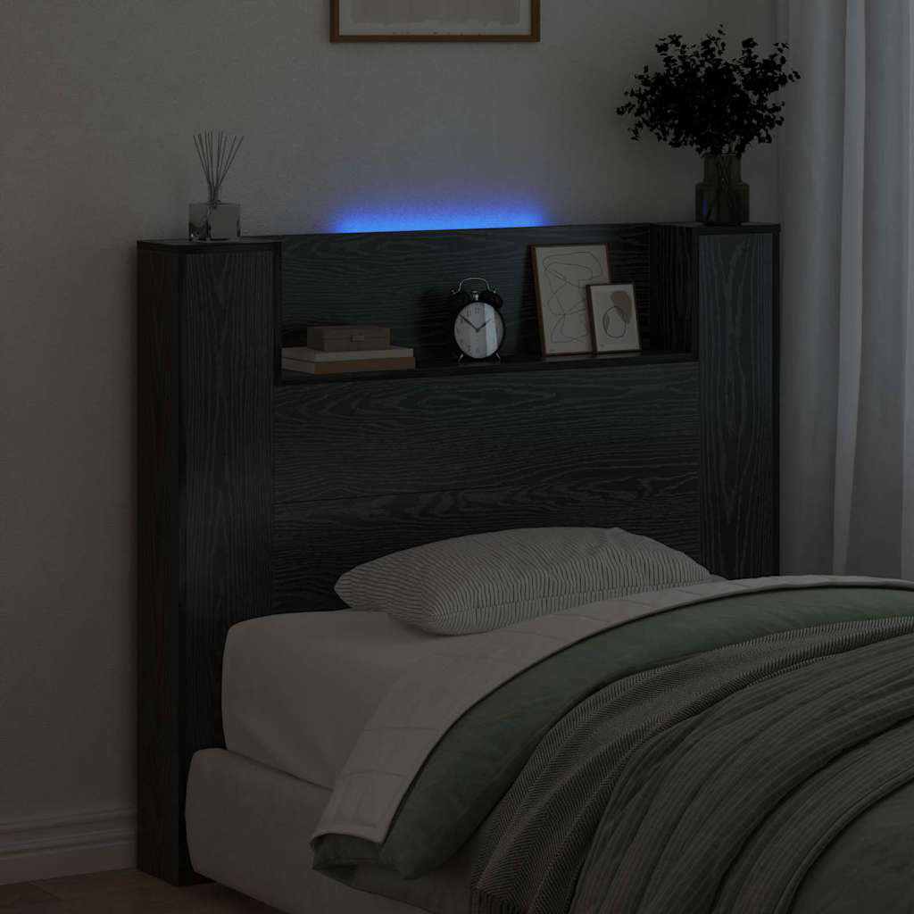 17 Stories Bookcase Headboard Black Oak Full/Double